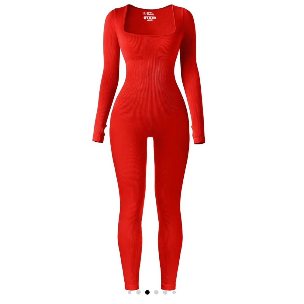 Red Long Sleeve Jumpsuit
